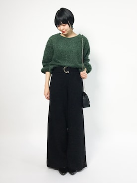 「URBAN RESEARCH（アーバンリサーチ）の小谷実由×URBAN RESEARCH　ニットワイドパンツ（その他パンツ）」を使った、ambiさん（レディース・160cm）の冬コーディネート