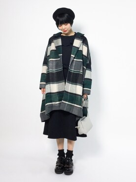 「haco!（ハコ）のアイテム（チェスターコート）」を使った、ambiさん（レディース・160cm）の冬コーディネート