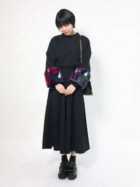 「AS KNOW AS plus（アズノゥアズプラス）のアイテム（スウェット）」を使った、ambiさん（レディース・160cm）の冬コーディネート