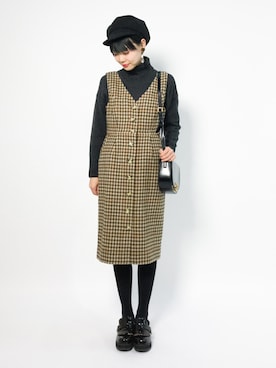 「PAR ICI（パーリッシィ）のアイテム（ニット/セーター）」を使った、ambiさん（レディース・160cm）の冬コーディネート