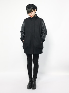 「kOhAKU（コハク）のアイテム（ジャケット/アウター）」を使った、ambiさん（レディース・160cm）の冬コーディネート