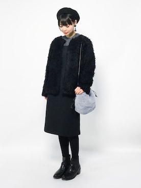 「KBF+」｜「アイテム（その他アウター）」を使った、ambiさん（レディース・160cm）の冬コーディネート