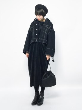 「BEAUTY&YOUTH UNITED ARROWS」｜「アイテム（デニムジャケット）」を使った、ambiさん（レディース・160cm）の冬コーディネート
