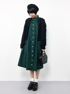 シャツワンピースを使った 緑 の人気ファッションコーディネート ユーザー ショップスタッフ Wear