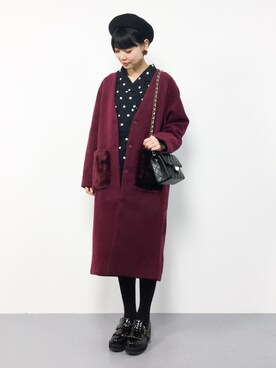 「ポケットファー」｜ambiさん（レディース・160cm）の冬コーディネート