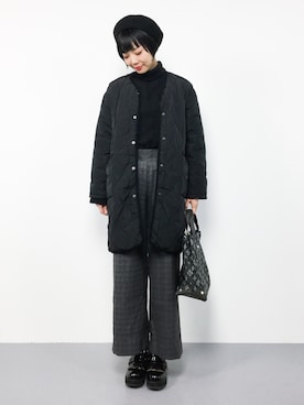 「キルティングコート」｜ambiさん（レディース・160cm）の冬コーディネート