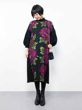 「ふりふ」｜「アイテム（ワンピース/ドレス）」を使った、ambiさん（レディース・160cm）の冬コーディネート