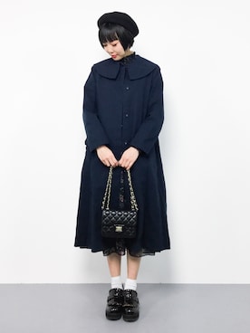 「chambre de charme（シャンブルドゥシャーム）のアイテム（その他アウター）」を使った、ambiさん（レディース・160cm）の冬コーディネート