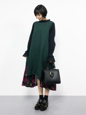 「ふりふ」｜「アイテム（ワンピース/ドレス）」を使った、ambiさん（レディース・160cm）の冬コーディネート