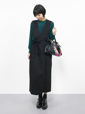「classicalelf（クラシカルエルフ）のアイテム（バッグ）」を使った、ambiさん（レディース・160cm）の冬コーディネート