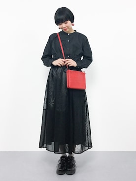 「AZUL ENCANTO（アズールエンカント）のアイテム（シャツ/ブラウス）」を使った、ambiさん（レディース・160cm）の冬コーディネート