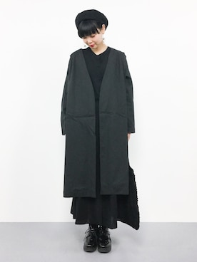 「春コート」｜ambiさん（レディース・160cm）の冬コーディネート