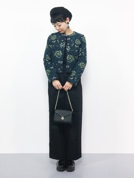 「SLOBE IENA（スローブイエナ）のアイテム（ノーカラージャケット）」を使った、ambiさん（レディース・160cm）の春コーディネート