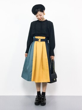 ambiさんの「【TVオンエアー】カラーブロック配色スカート　◆」を使ったコーディネート