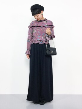 「フリルトップス」｜ambiさん（レディース・160cm）の春コーディネート