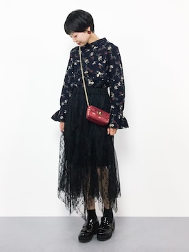 「ハイネックトップス」｜ambiさん（レディース・160cm）の春コーディネート