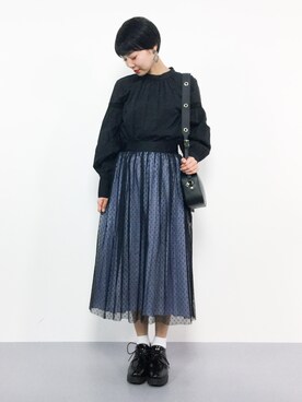 「MEDE19F（メデジュウキュウ）のアイテム（スカート）」を使った、ambiさん（レディース・160cm）の春コーディネート