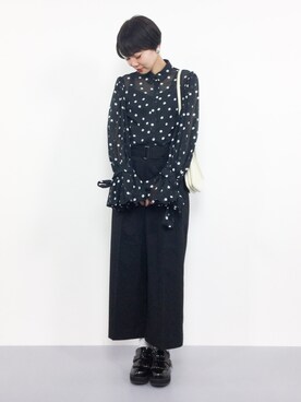 「Ameri（アメリ）のアイテム（トップス）」を使った、ambiさん（レディース・160cm）の春コーディネート