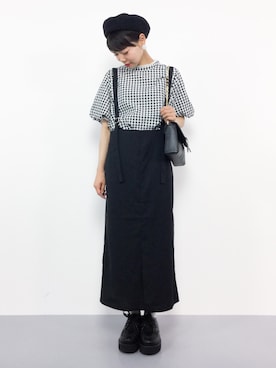 「reca（レカ）のアイテム（サロペット/オーバーオール）」を使った、ambiさん（レディース・160cm）の春コーディネート