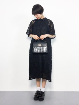 「Heather（ヘザー）のPVCフェイクレザーショルダー　789037（ショルダーバッグ）」を使った、ambiさん（レディース・160cm）の春コーディネート