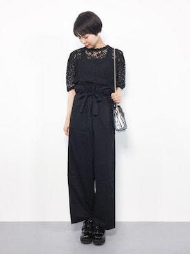 「Heather（ヘザー）のPVCフェイクレザーショルダー　789037（ショルダーバッグ）」を使った、ambiさん（レディース・160cm）の春コーディネート