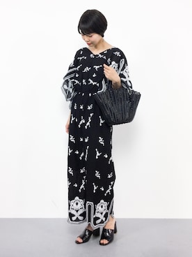 「OSMOSIS（オズモーシス）のアイテム（オールインワン・サロペット）」を使った、ambiさん（レディース・160cm）の夏コーディネート