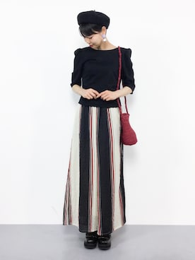 「Ameri（アメリ）のアイテム（トップス）」を使った、ambiさん（レディース・160cm）の春コーディネート