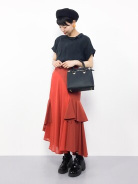 「Ameri（アメリ）のアイテム（スカート）」を使った、ambiさん（レディース・160cm）の夏コーディネート