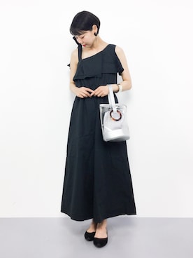 「MERLOT（メルロー）のアイテム（つなぎ/オールインワン）」を使った、ambiさん（レディース・160cm）の夏コーディネート