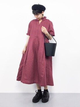 「red」｜「アイテム（シャツワンピース）」を使った、ambiさん（レディース・160cm）の夏コーディネート