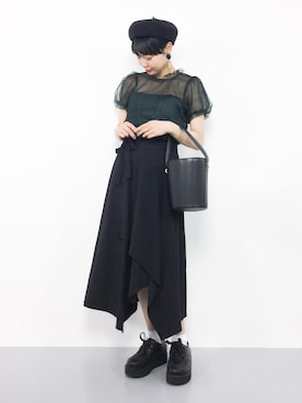 「TITTY&CO.（ティティーアンドコー）のアイテム」を使った、ambiさん（レディース・160cm）の夏コーディネート
