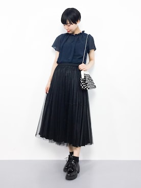 「merlot plus（メルロープリュス）のアイテム」を使った、ambiさん（レディース・160cm）の夏コーディネート