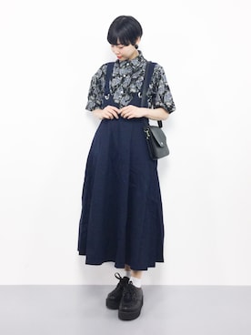 「coca（coca）（コカ）のアイテム（サロペット/オーバーオール）」を使った、ambiさん（レディース・160cm）の夏コーディネート