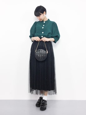 「merlot plus（メルロープリュス）のアイテム」を使った、ambiさん（レディース・160cm）の夏コーディネート