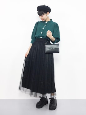 「merlot plus（メルロープリュス）のアイテム」を使った、ambiさん（レディース・160cm）の夏コーディネート