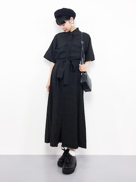 「SY3（エスワイスリー）のアイテム（シャツワンピース）」を使った、ambiさん（レディース・160cm）の夏コーディネート