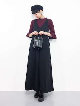 「UR SELECT（ユーアールセレクト）の【2way】スタッズポーチポシェット（ショルダーバッグ）」を使った、ambiさん（レディース・160cm）の秋コーディネート