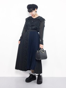 「merlot plus（メルロープリュス）のアイテム」を使った、ambiさん（レディース・160cm）の秋コーディネート