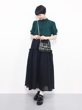 「merlot plus（メルロープリュス）のアイテム」を使った、ambiさん（レディース・160cm）の秋コーディネート