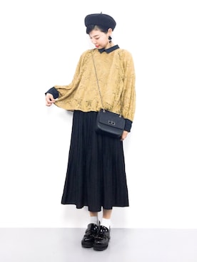 「merlot plus（メルロープリュス）のアイテム」を使った、ambiさん（レディース・160cm）の秋コーディネート