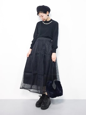 「merlot plus（メルロープリュス）のアイテム」を使った、ambiさん（レディース・160cm）の秋コーディネート