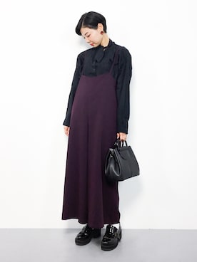 「アイテム（サロペット/オーバーオール）」を使った、ambiさん（レディース・160cm）の秋コーディネート