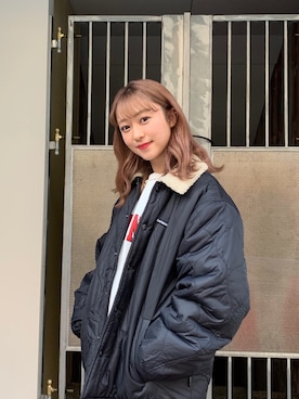 「COVERNAT」｜「アイテム（ジャケット/アウター）」を使った、Emiriさん（レディース・153cm）の冬コーディネート