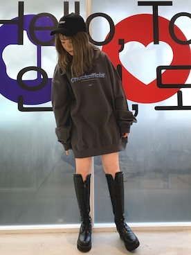 「ALAND（エーランド）のアイテム（キャップ）」を使った、Emiriさん（レディース・153cm）の冬コーディネート