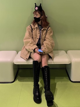 「Carhartt（カーハート）のアイテム（ジャケット/アウター）」を使った、Emiriさん（レディース・153cm）の冬コーディネート
