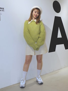 「ローゲージニット」｜Emiriさん（レディース・153cm）の冬コーディネート