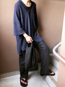 「MINUS（マイナス）のアイテム（トップス）」を使った、ライセルさん（メンズ・173cm）の秋コーディネート