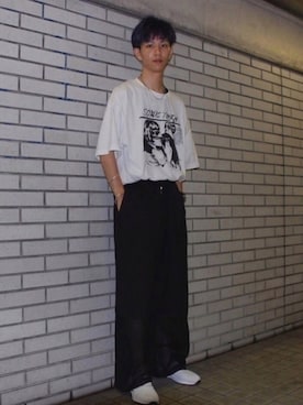 「sonic youth（ソニックユース）のアイテム」を使った、ライセルさん（メンズ・174cm）の夏コーディネート