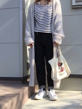 「adidas（アディダス）のアイテム（スニーカー、ホワイト系）」を使った、るりさん（レディース・151cm）の秋コーディネート