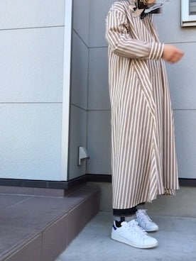 「chocol raffine robe（ショコラフィネローブ）のアイテム（シャツワンピース）」を使った、るりさん（レディース・151cm）の秋コーディネート